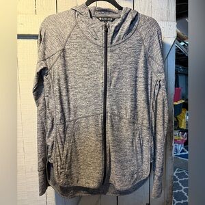 ATHLETA GREY HOODIE ZIP UP THUMB HOLE ZIP POCKET SIZE M